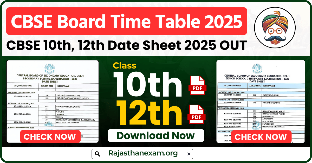 CBSE Board Time Table 2025