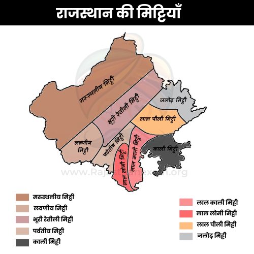 राजस्थान की मिट्टियाँ(Rajasthan ki Mittiyan)